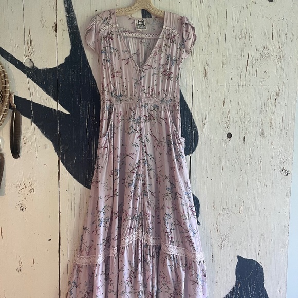 JAASE  Lilac Pink Floral Button Front Maxi Dress SZ: M/L - Picture 3 of 15